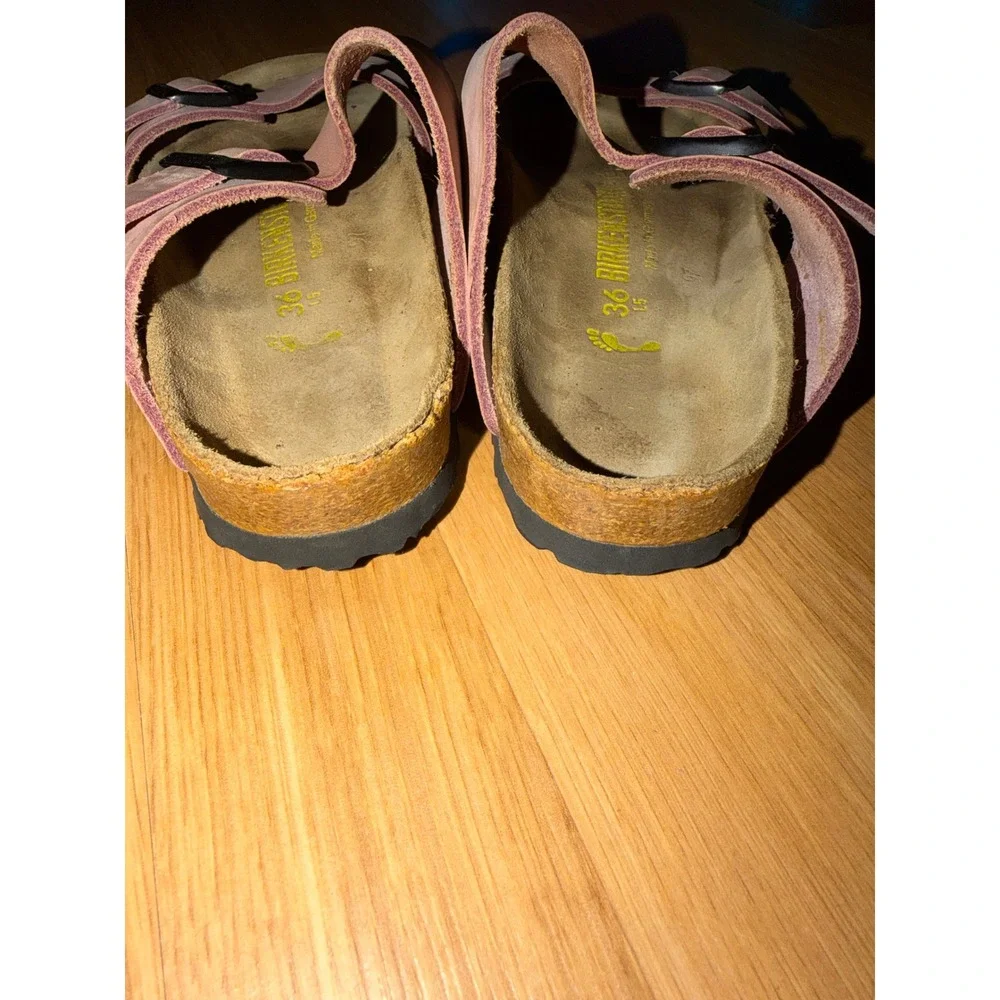 Birkenstock Salina Pink Nubuck Leather Multi Strap Sandals Womens 36 L5 EU 5 US